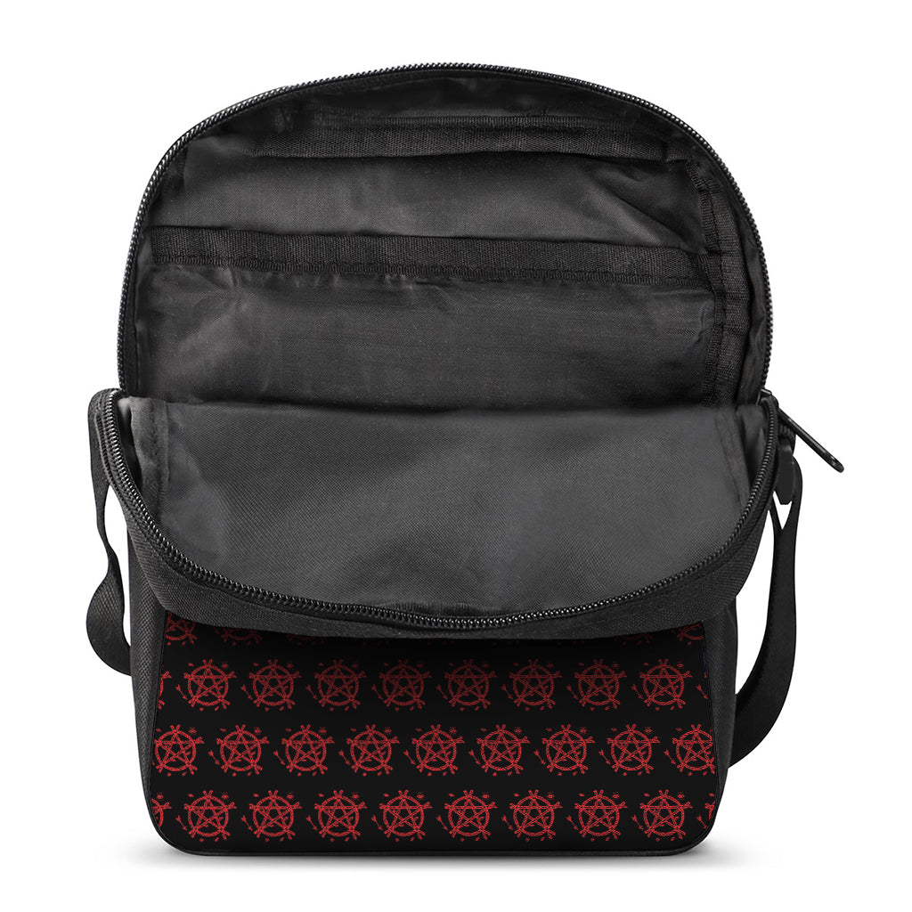 Magic Pentagram Pattern Print Rectangular Crossbody Bag