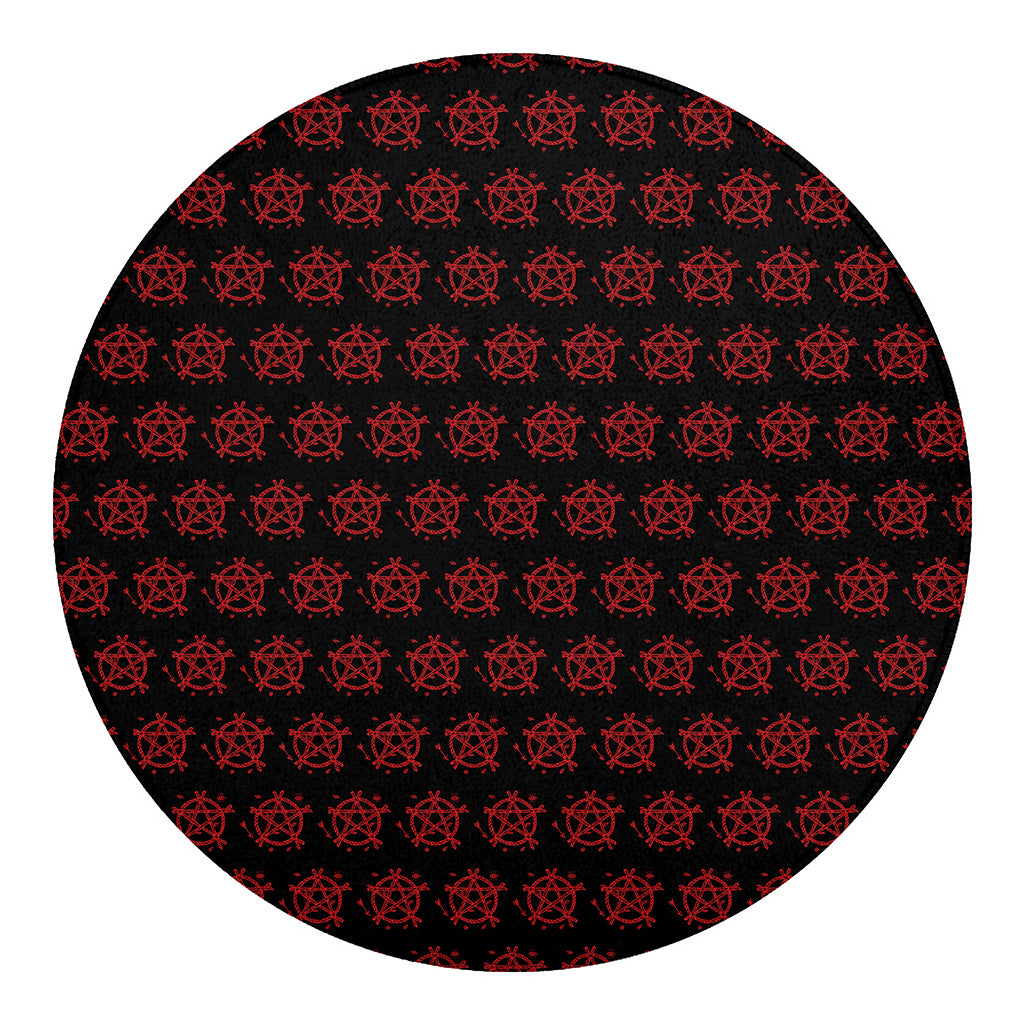 Magic Pentagram Pattern Print Round Blanket