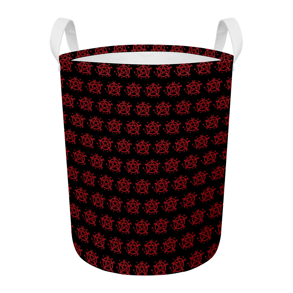 Magic Pentagram Pattern Print Round Laundry Basket