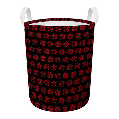 Magic Pentagram Pattern Print Round Laundry Basket