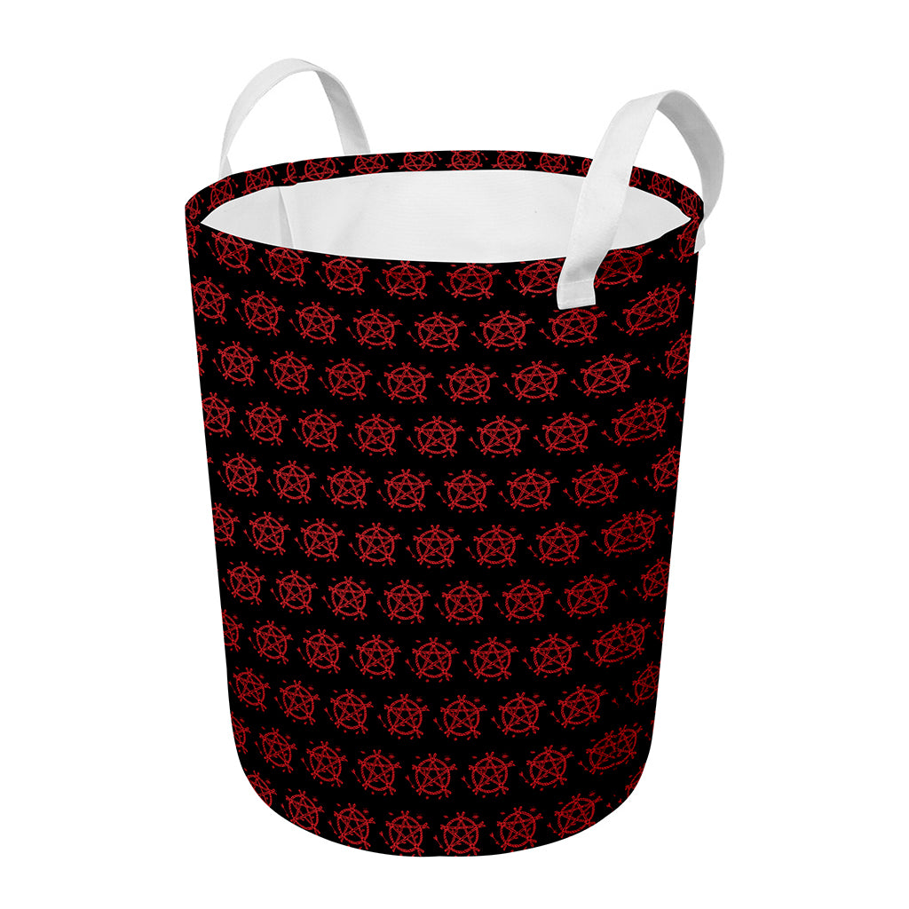 Magic Pentagram Pattern Print Round Laundry Basket