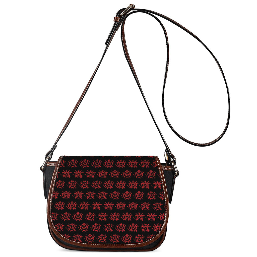 Magic Pentagram Pattern Print Saddle Bag