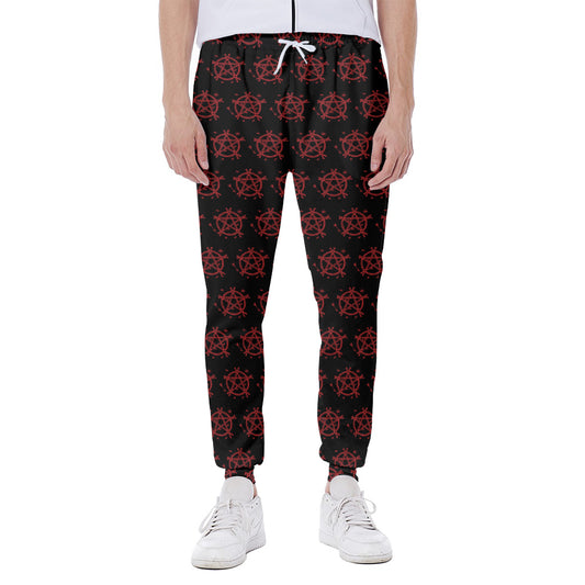 Magic Pentagram Pattern Print Scuba Joggers