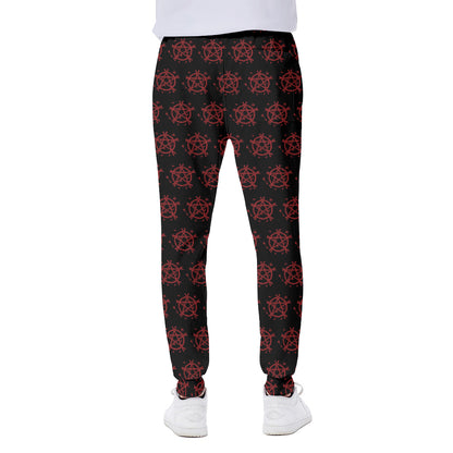 Magic Pentagram Pattern Print Scuba Joggers