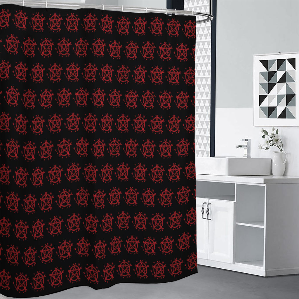 Magic Pentagram Pattern Print Shower Curtain