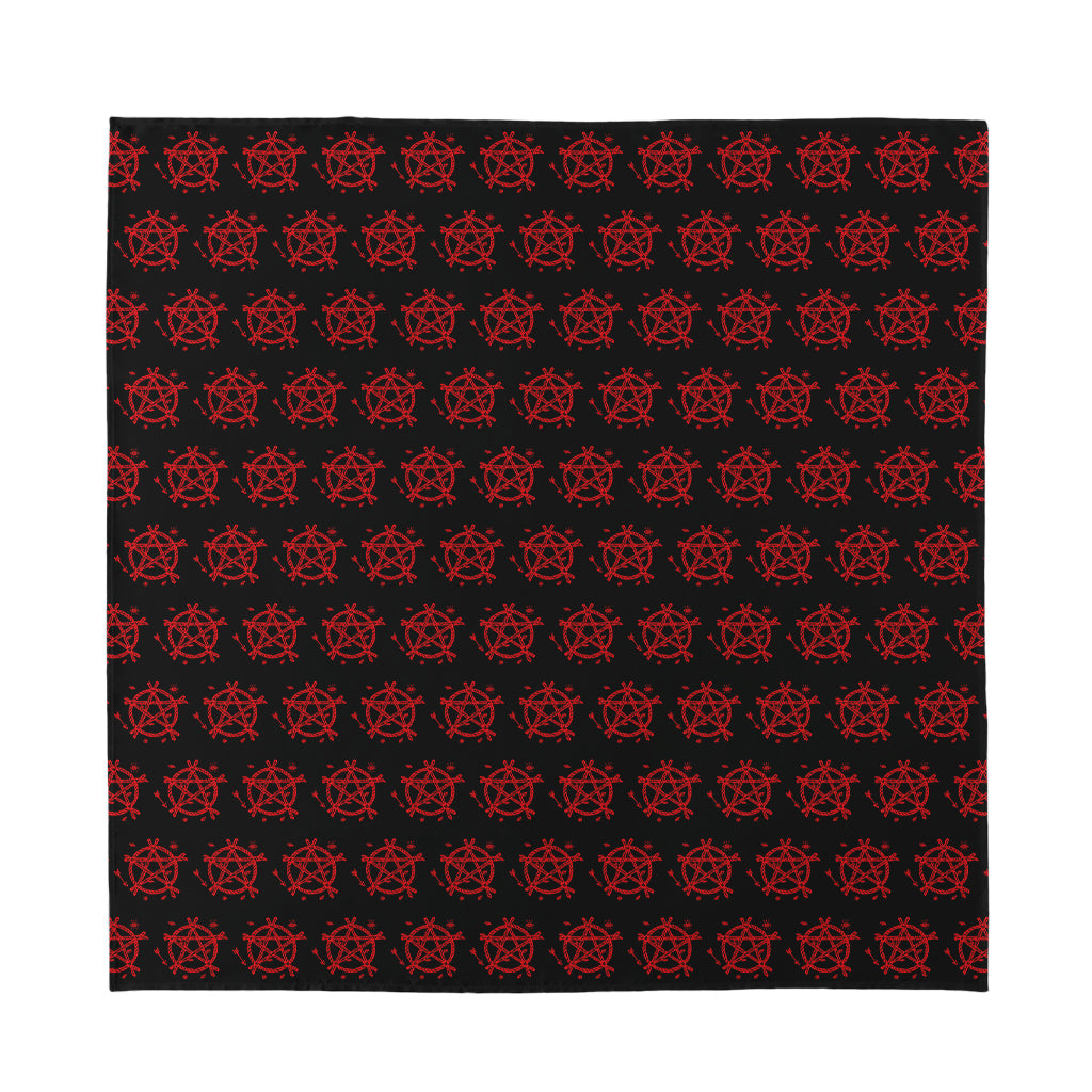 Magic Pentagram Pattern Print Silk Bandana
