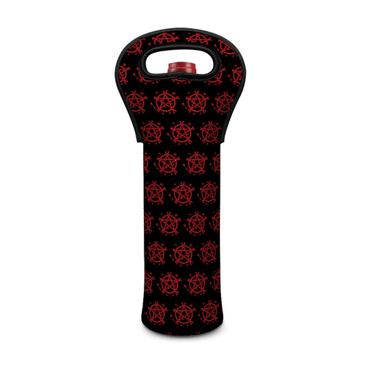 Magic Pentagram Pattern Print Single Neoprene Wine Tote