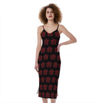 Magic Pentagram Pattern Print Slim Fit Midi Cami Dress