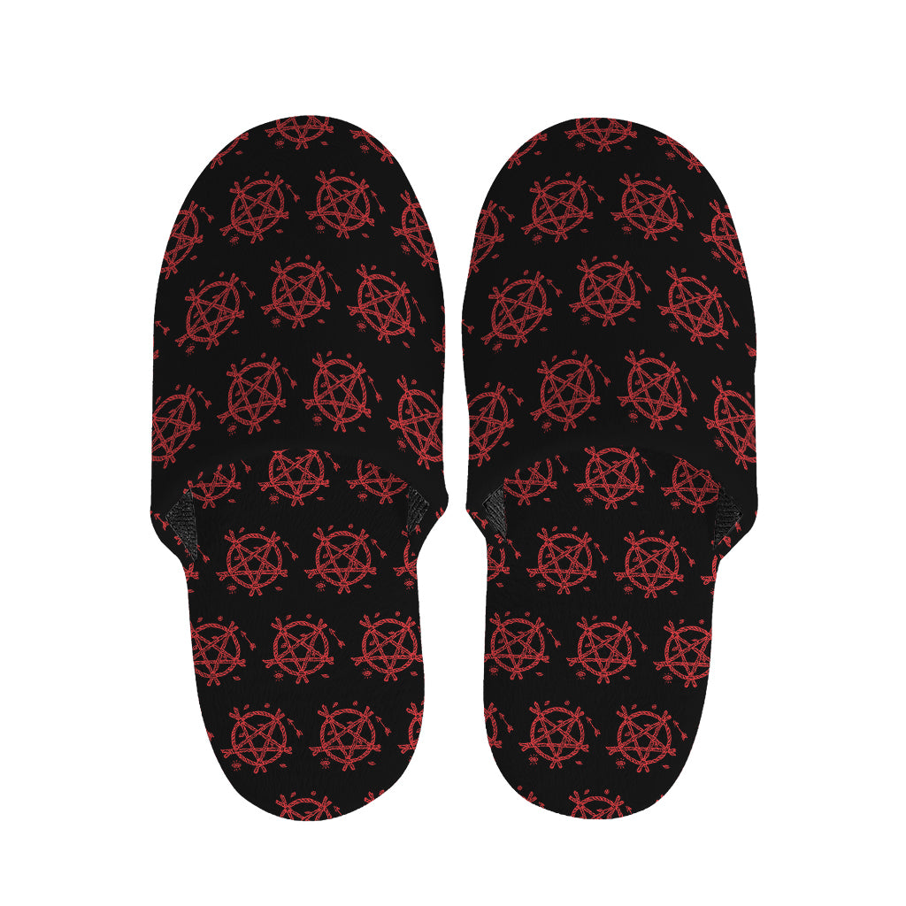 Magic Pentagram Pattern Print Slippers