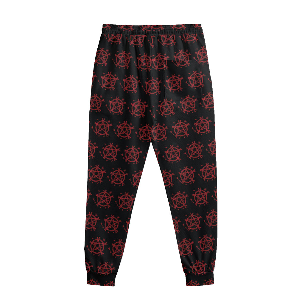 Magic Pentagram Pattern Print Sweatpants