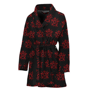 Magic Pentagram Pattern Print Women's Bathrobe