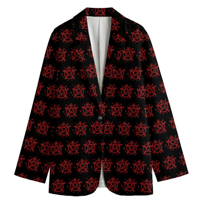 Magic Pentagram Pattern Print Women's Blazer