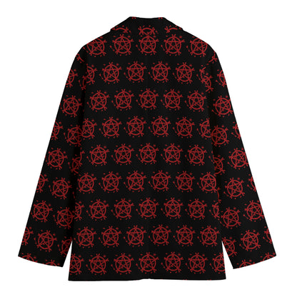 Magic Pentagram Pattern Print Women's Blazer