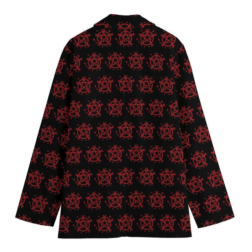 Magic Pentagram Pattern Print Women's Cotton Blazer