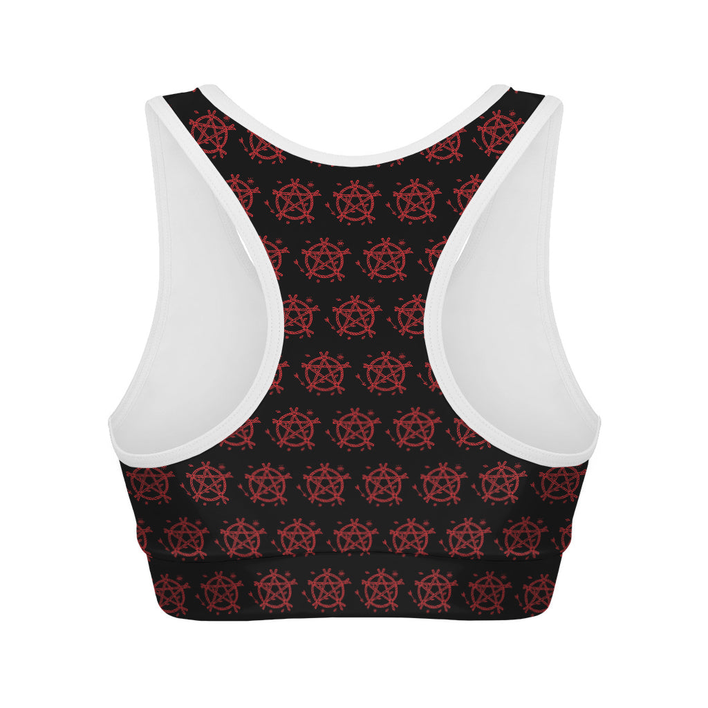 Magic Pentagram Pattern Print Women's Sports Bra