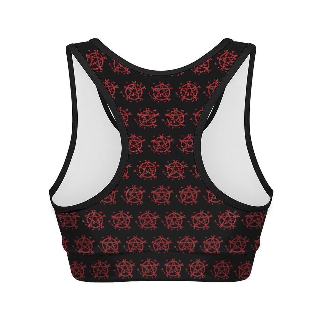 Magic Pentagram Pattern Print Women's Sports Bra