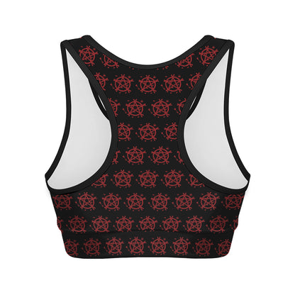 Magic Pentagram Pattern Print Women's Sports Bra