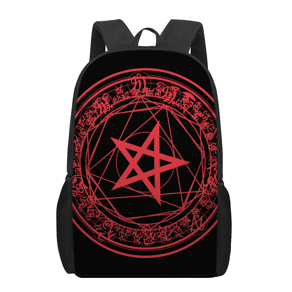 Magic Pentagram Symbol Print 17 Inch Backpack