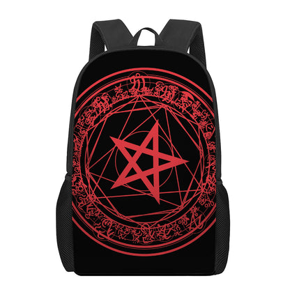 Magic Pentagram Symbol Print 17 Inch Backpack