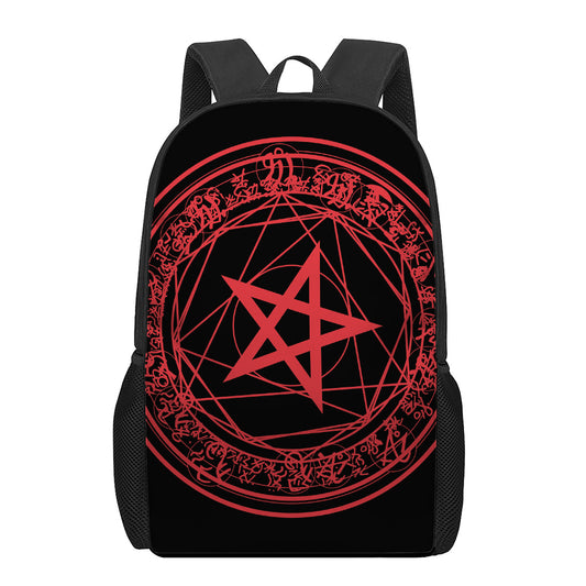 Magic Pentagram Symbol Print 17 Inch Backpack