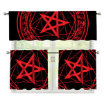 Magic Pentagram Symbol Print 3 Piece Kitchen Curtains