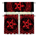 Magic Pentagram Symbol Print 3 Piece Kitchen Curtains