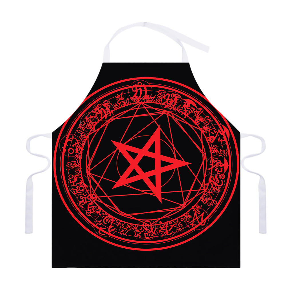 Magic Pentagram Symbol Print Adjustable Apron