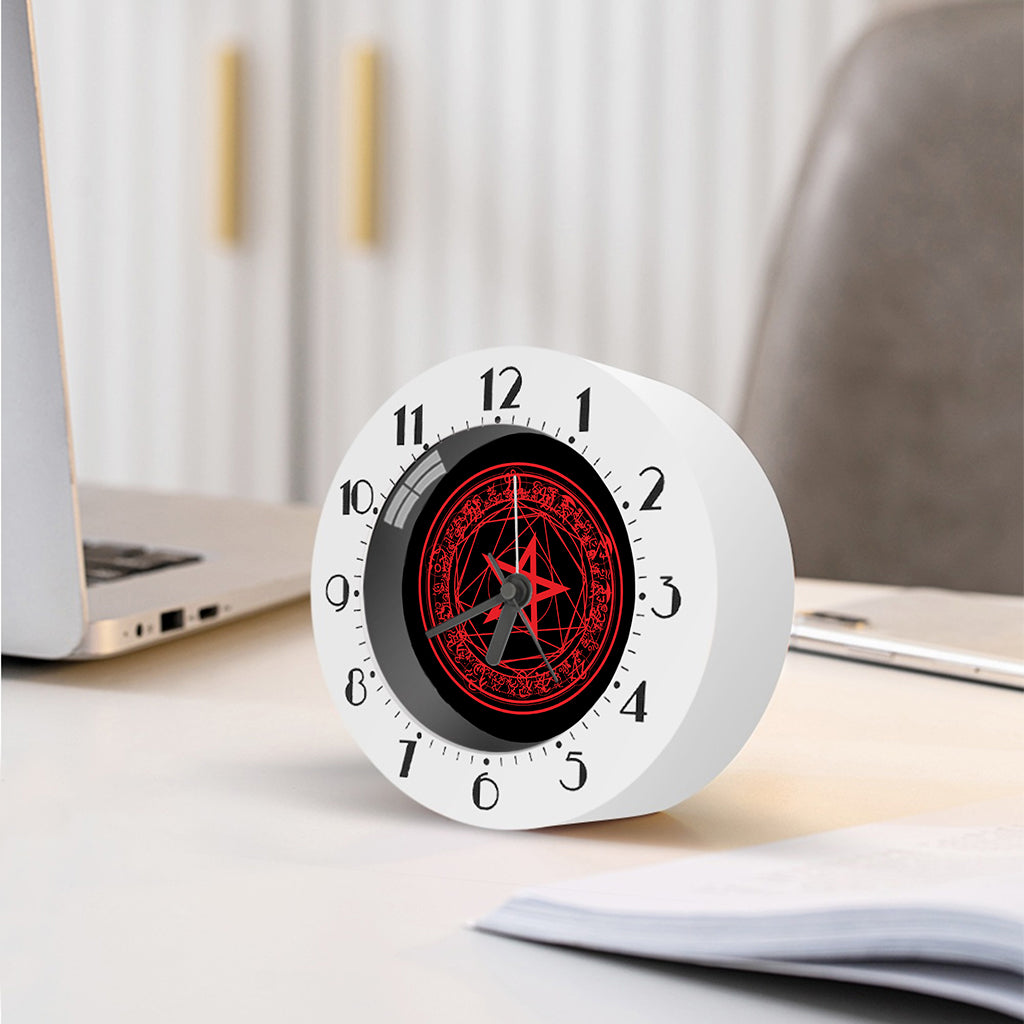 Magic Pentagram Symbol Print Alarm Clock