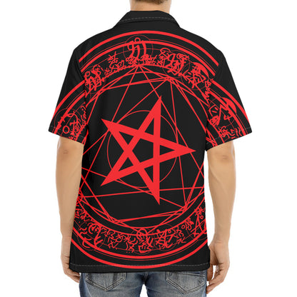 Magic Pentagram Symbol Print Aloha Shirt
