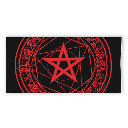 Magic Pentagram Symbol Print Beach Towel
