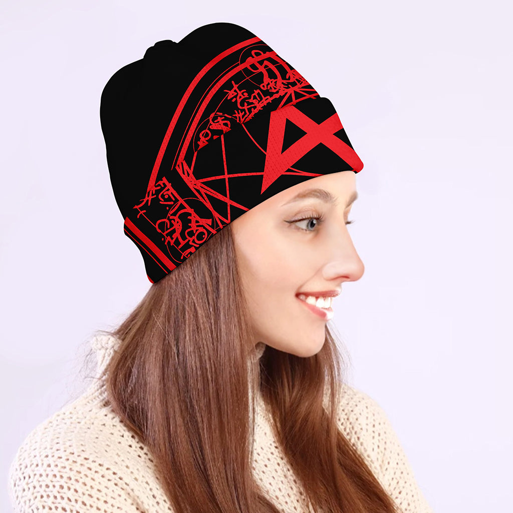 Magic Pentagram Symbol Print Beanie