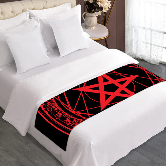 Magic Pentagram Symbol Print Bed Runner