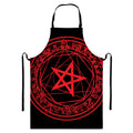 Magic Pentagram Symbol Print Bib Apron With Pocket