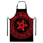 Magic Pentagram Symbol Print Bib Apron With Pocket