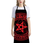 Magic Pentagram Symbol Print Bib Apron With Pocket