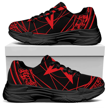 Magic Pentagram Symbol Print Black Chunky Shoes