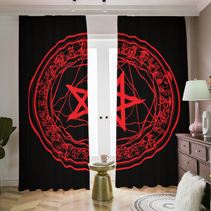 Magic Pentagram Symbol Print Blackout Pencil Pleat Curtains