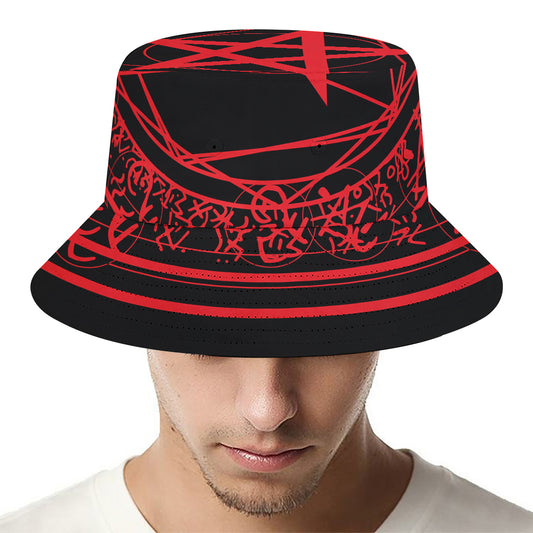 Magic Pentagram Symbol Print Bucket Hat
