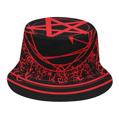 Magic Pentagram Symbol Print Bucket Hat