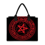 Magic Pentagram Symbol Print Canvas Tote Bag