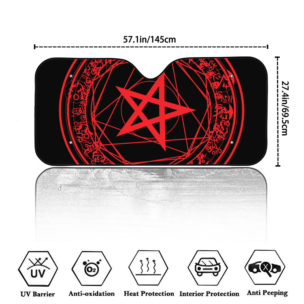 Magic Pentagram Symbol Print Car Windshield Sun Shade