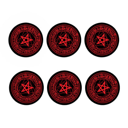 Magic Pentagram Symbol Print Coaster Set