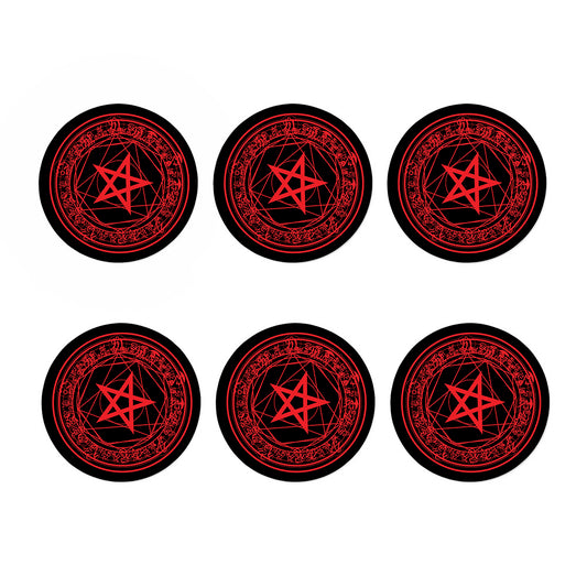 Magic Pentagram Symbol Print Coaster Set