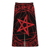 Magic Pentagram Symbol Print Cotton Front Slit Maxi Skirt