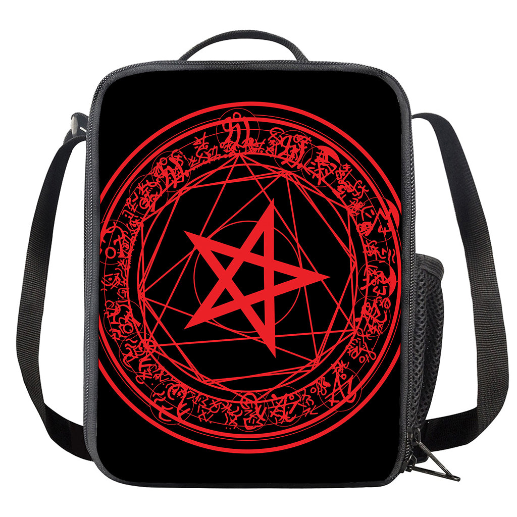 Magic Pentagram Symbol Print Crossbody Lunch Bag