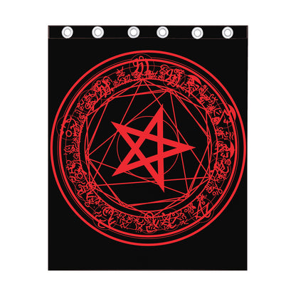 Magic Pentagram Symbol Print Curtain
