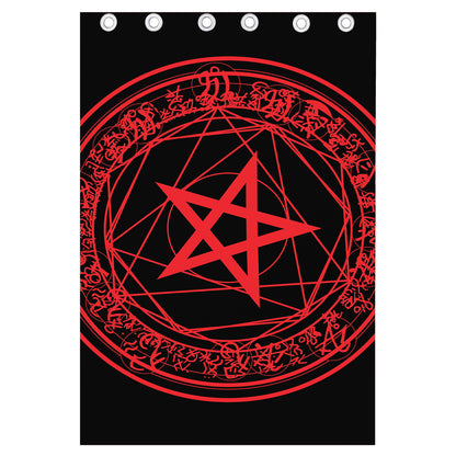 Magic Pentagram Symbol Print Curtain