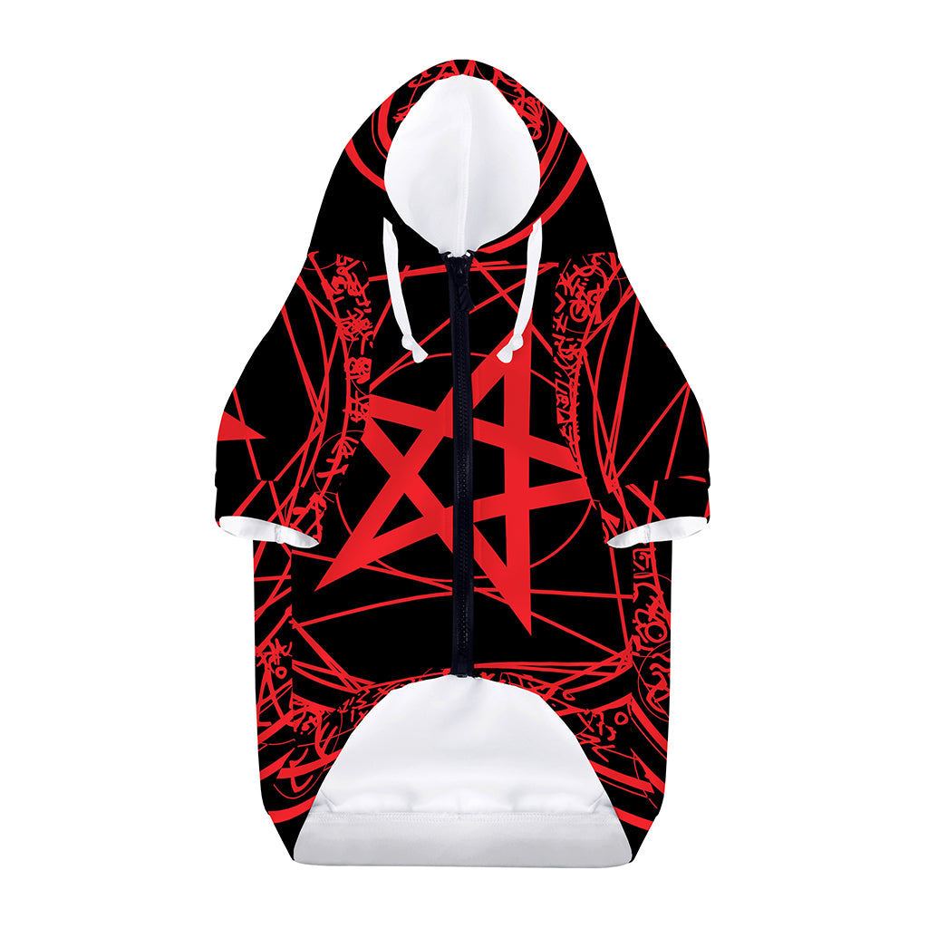 Magic Pentagram Symbol Print Dog Zip Up Hoodie