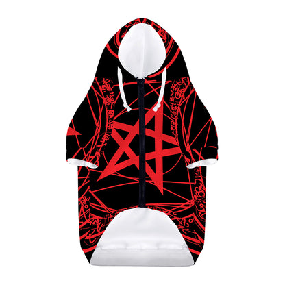 Magic Pentagram Symbol Print Dog Zip Up Hoodie