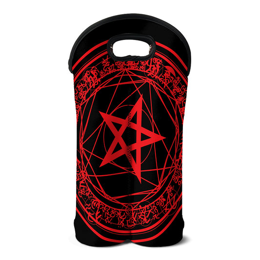 Magic Pentagram Symbol Print Double Neoprene Wine Tote